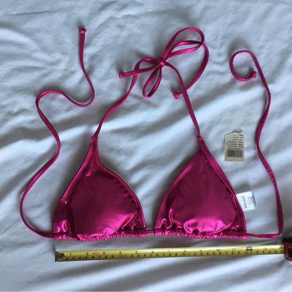 NWT 90’s Wet seal metallic pink string bikini top